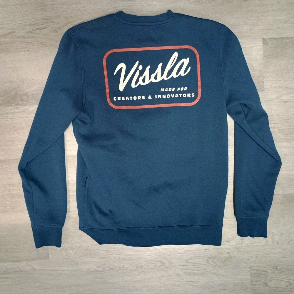 Vissla Blue Crew neck Sweatshirt Size Small - Picture 3 of 7